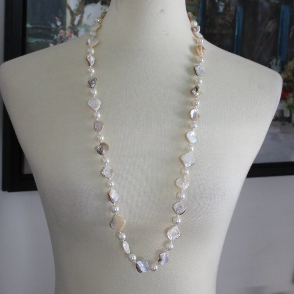 Accessory Crossing Women's Long Stone Necklace - Hypo Allergenic Nickle Free